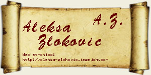 Aleksa Zloković vizit kartica